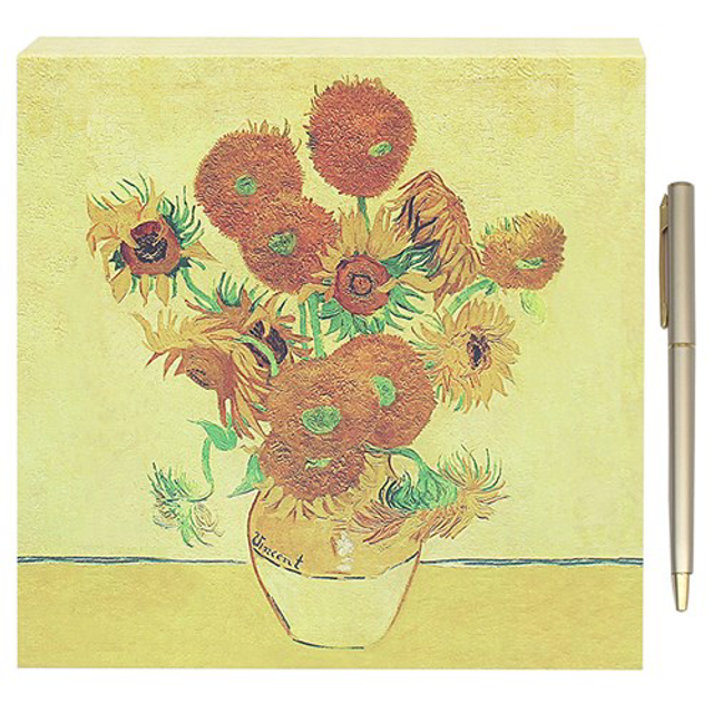 Stationery Van Gogh Sunflowers Memo Block and Pen