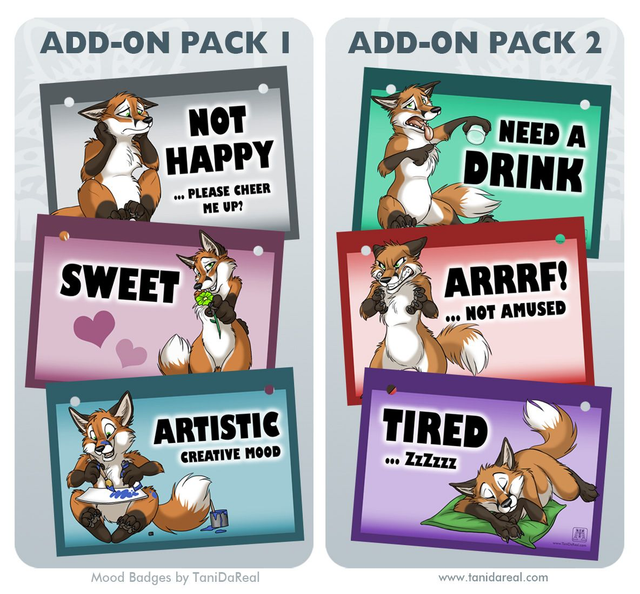 Mood Badges ADD-ONS FOXES