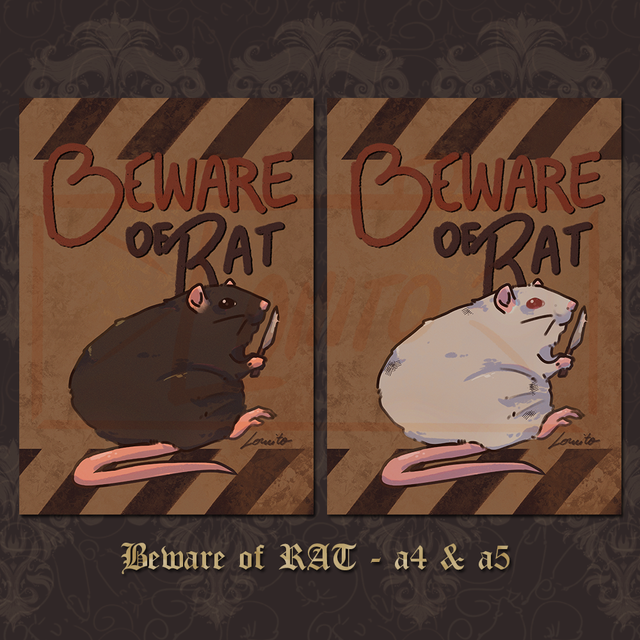 Print Beware of Rat