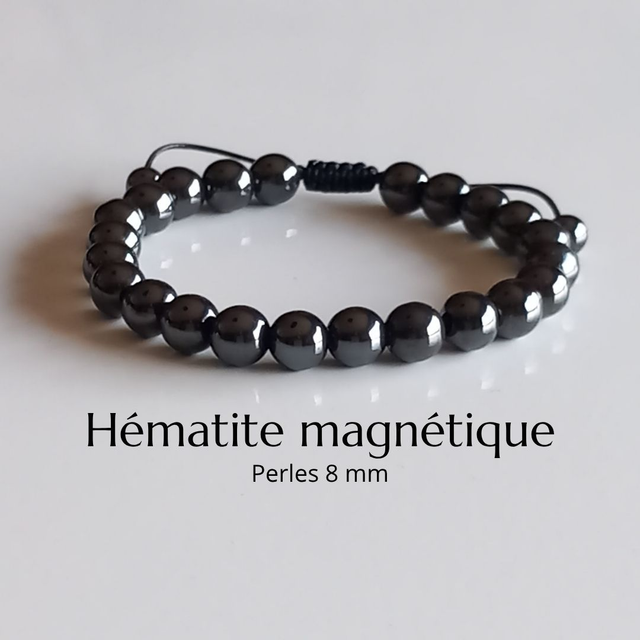 Bracelet ajustable en Hématite magnétique