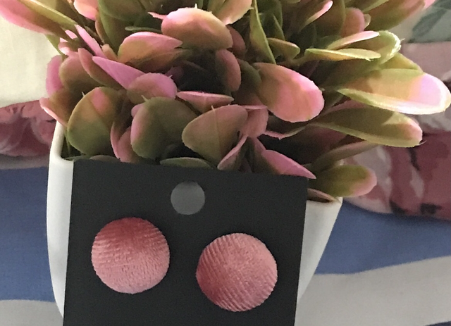 Pink Fabric Studs Plain - FSP10