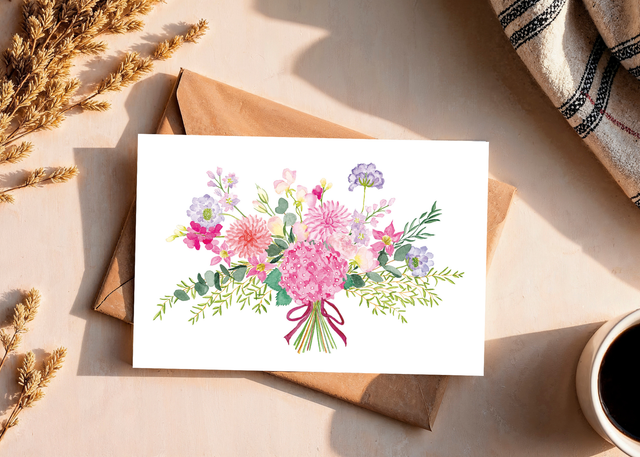 Carte Pulsion créative - Bouquet Eternel romantique