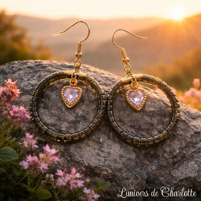 Boucles d'oreilles "Obsidienne" BO-181