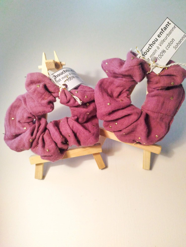 Chouchou Bois de rose pois doré