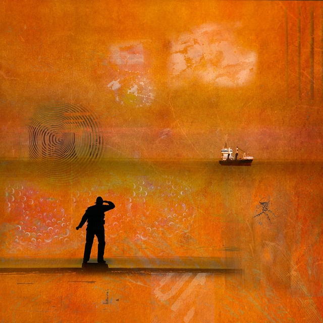 Watching the Day End - Image size 10" x 10"  