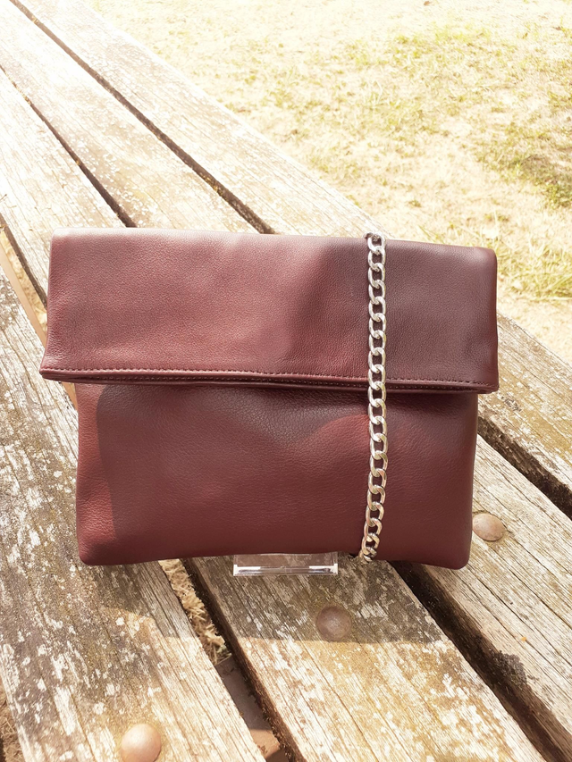 Sac 100% Cuir de veau AUBERGINE