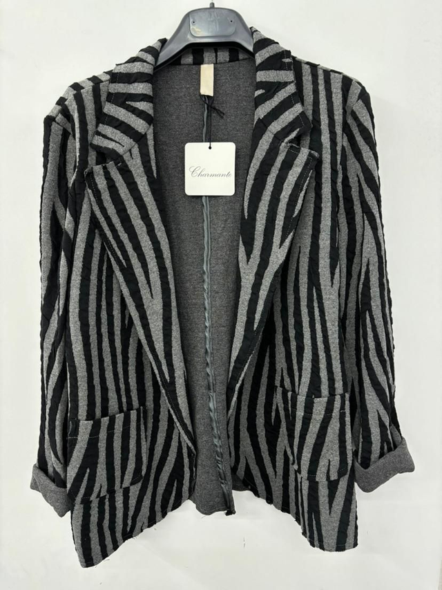 Veste imprimé gris noir