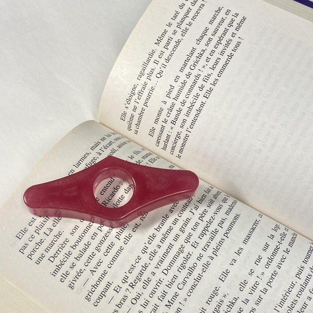 Bague de lecture Galet Rose