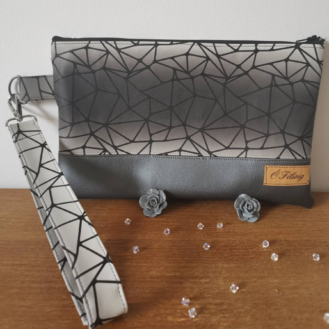 Pochette bicolore grise 