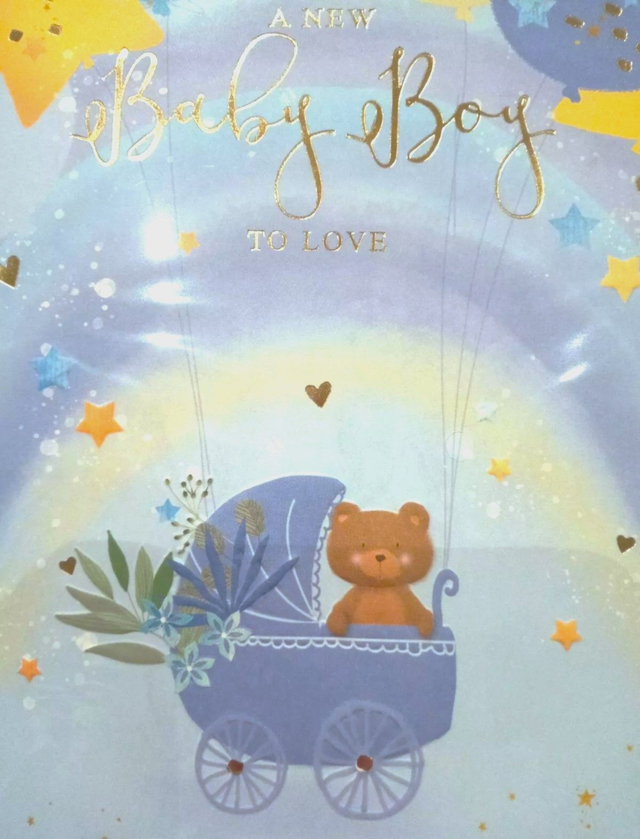 Boy New Baby To Love, Greetings Card, Congratulations.