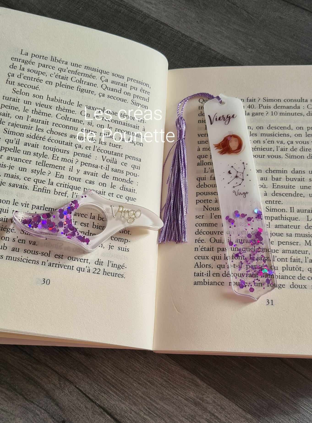 Marque-page astro "vierge" et sa bague de lecture