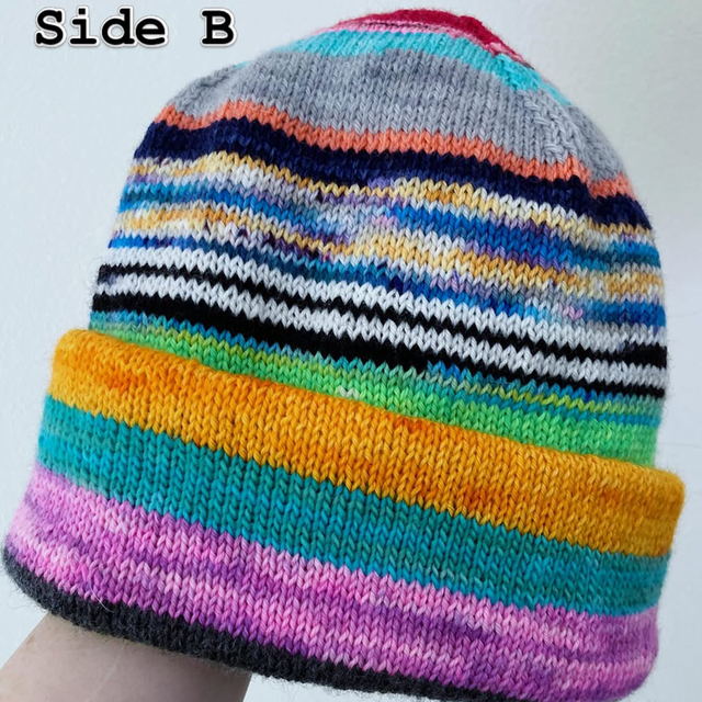 'Chaos' - Reversible hand-knit hat
