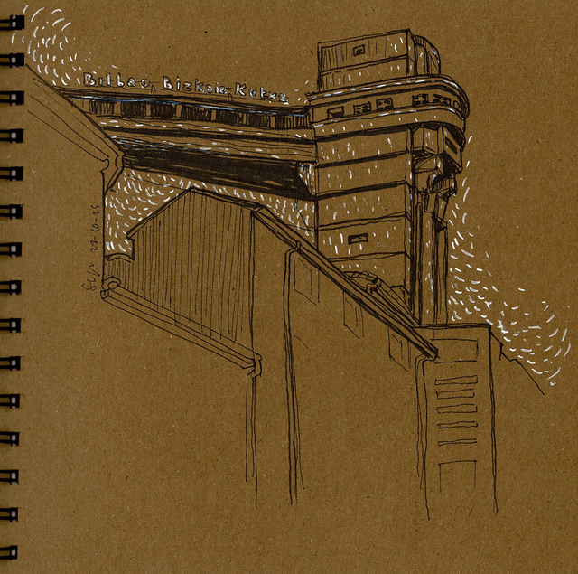 Dibujo ascensor de Begoña (Bilbao)