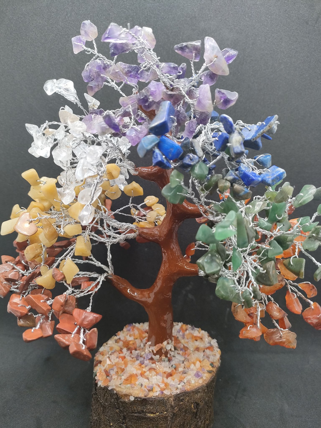 Arbre du Bonheur 7 Chakras 500 pierres 25 cm