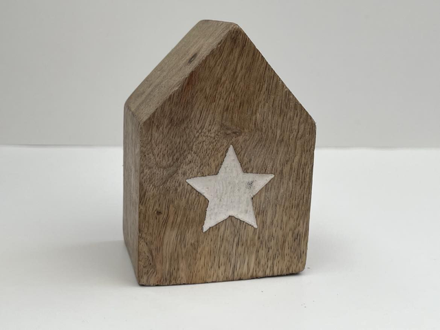 Wooden Block House with Star