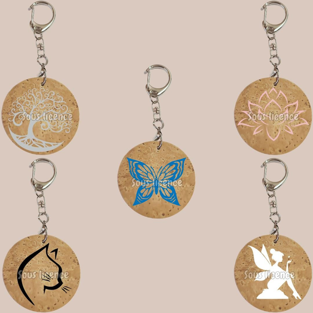 Bijou de sac Liège Naturel avec motif