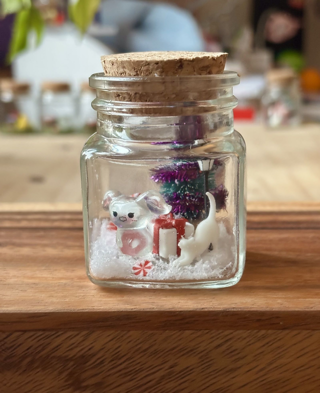🍃 Mini terrarium verre - Édition hiver - Esprit de la forêt 