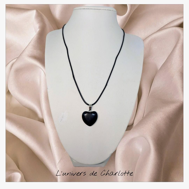 Pendentif "Obsidienne" coeur PN-319