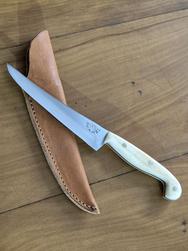 Faca Artesanal Cleópatra 5 Pol Inox 420c Osso Bovino Bainha