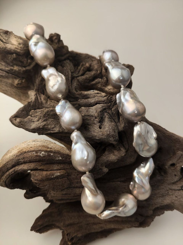 Collana in Perle Barocche a Goccia 18mm a Scalare – Argento 925 | Corals Waves