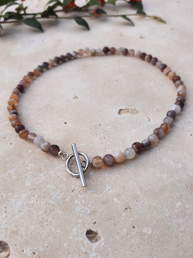 Collier Agate Botswana 