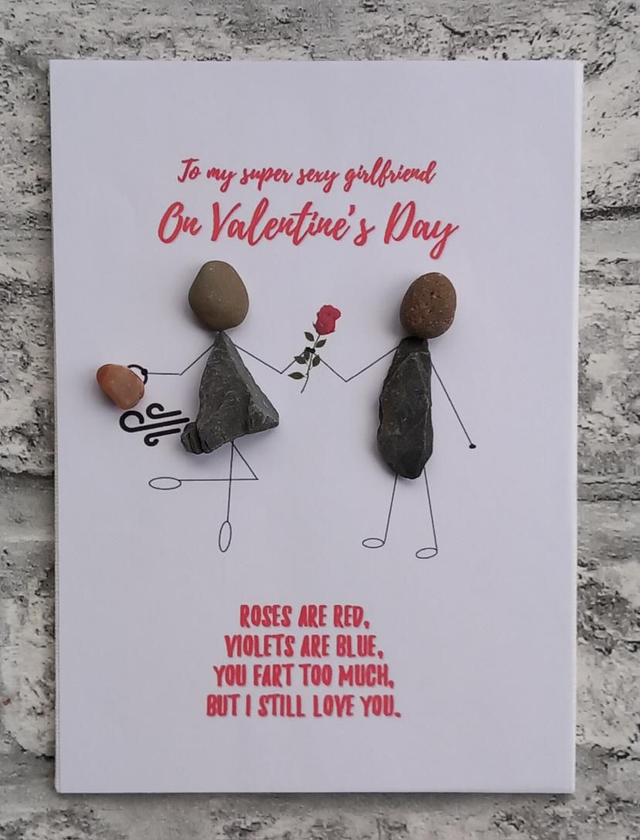 Roses Are Red Funny Fart Valentine Pebble Picture For Girlfriend, Boyfriend, Husband, Wife, 
