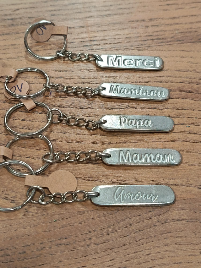 Porte-clefs message rectangulaire