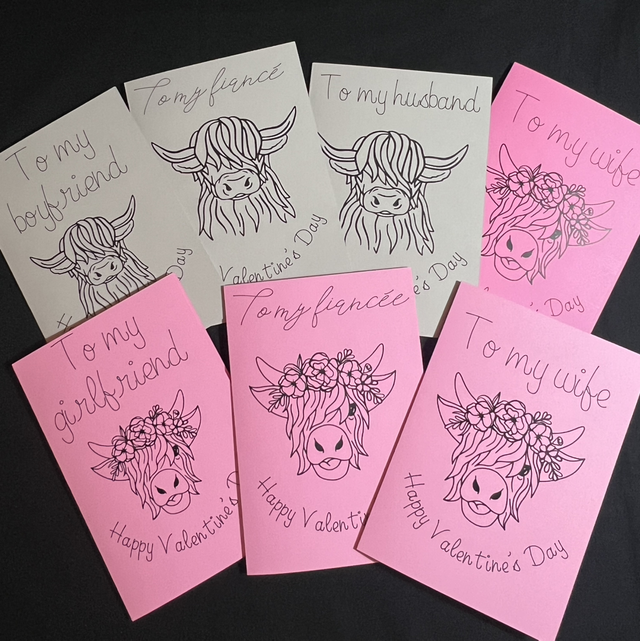 Highland Cow Valentines Day 