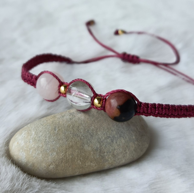 Bracelet Synergie 3 pierres "Cœur de lumière"