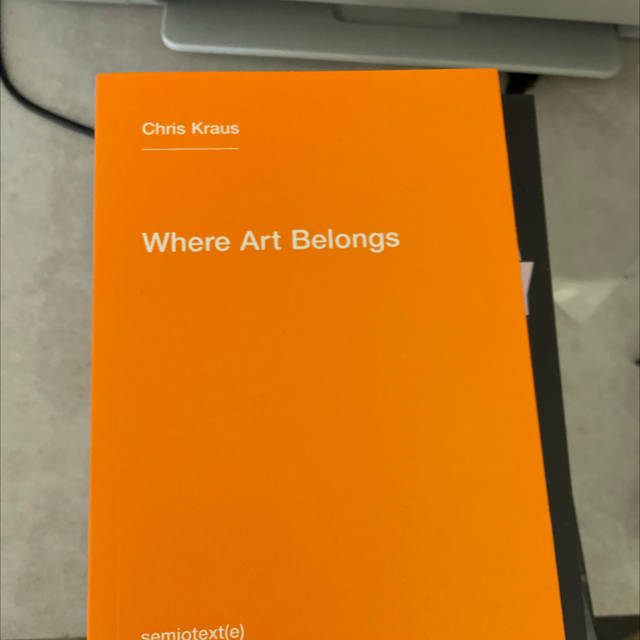 Where Art Belongs Chris Kraus