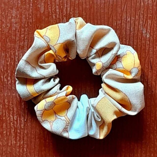 Chouchou S orange/beige fleurs