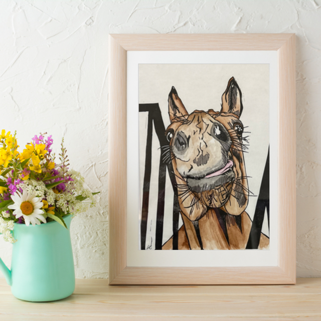Happy Horse - Betty Prints (Lino &amp; Watercolour)
