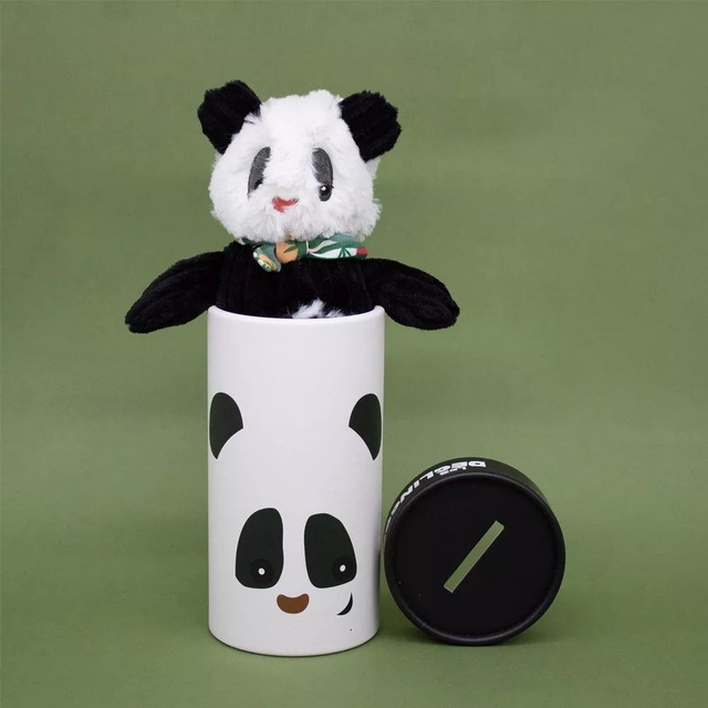 Peluche toute douce bébé enfant- Boite cadeau tirelire- Petit Simply Rototos le panda