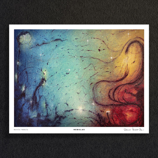 #0597 Battle Nebula - NEBULAS - PRINT -peintures Acrylique