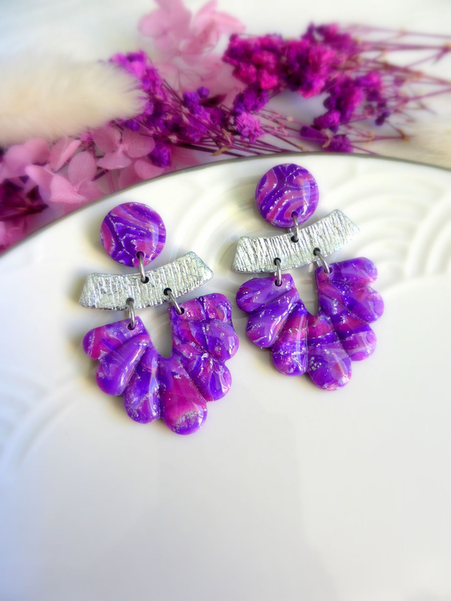 Boucles d'oreilles coquillages - Eclat de lavande