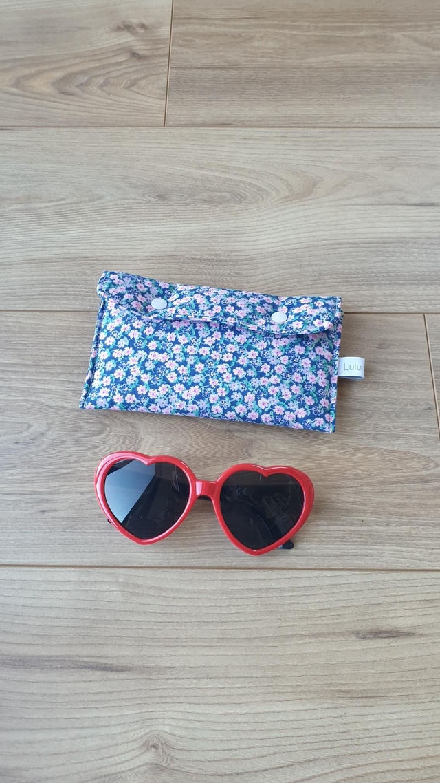 Étuis à lunettes ou téléphone fleuri bleu