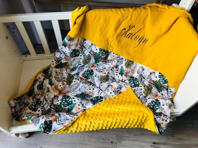 Plaid safari moutarde