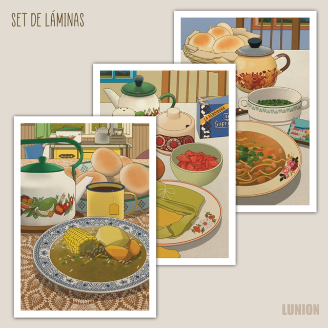 Set de láminas &quot;Comida Chilena&quot;