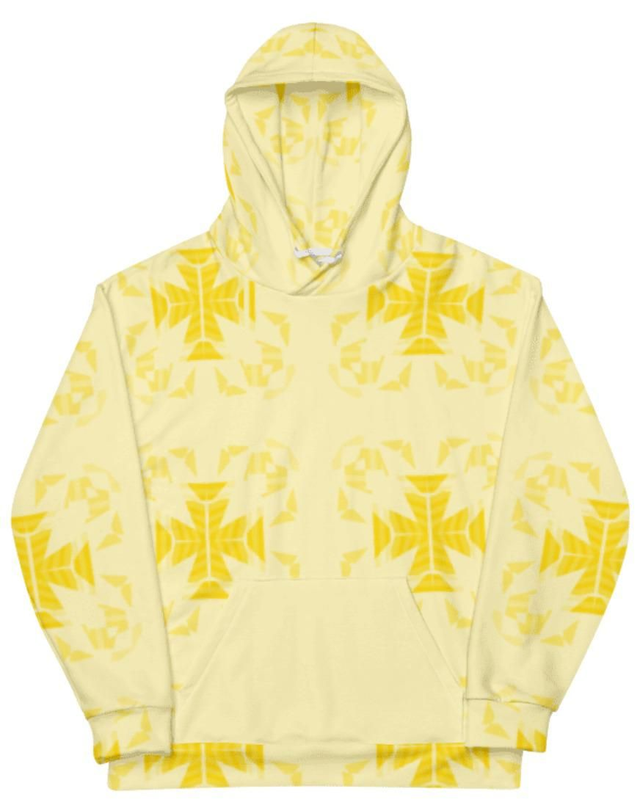 Pull à capuche jaune clair 
