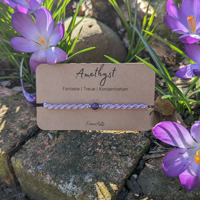 Amethyst - makramee Edelsteinarmband