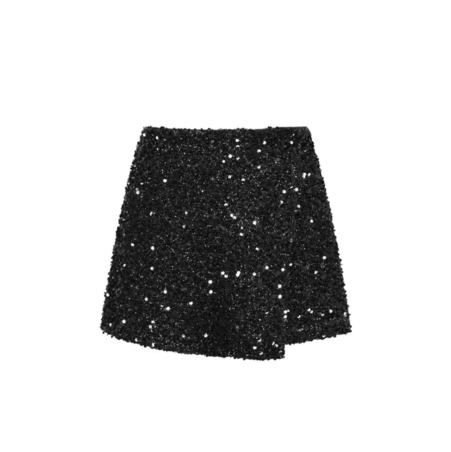 Skort glitter zwart