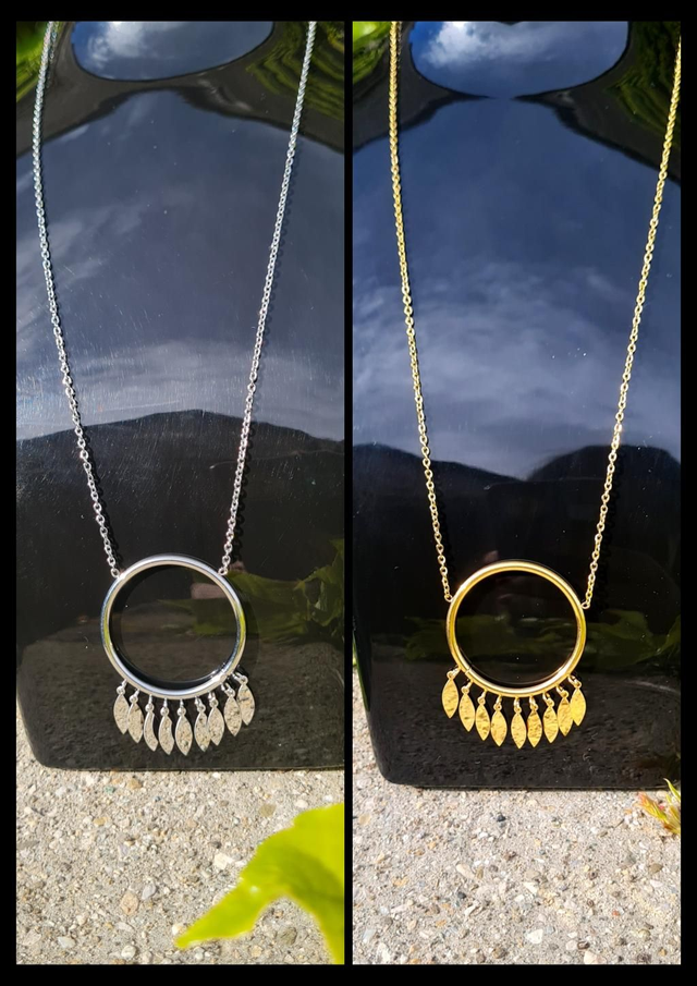Collier "Sunny" en acier inoxydable or ou argent 