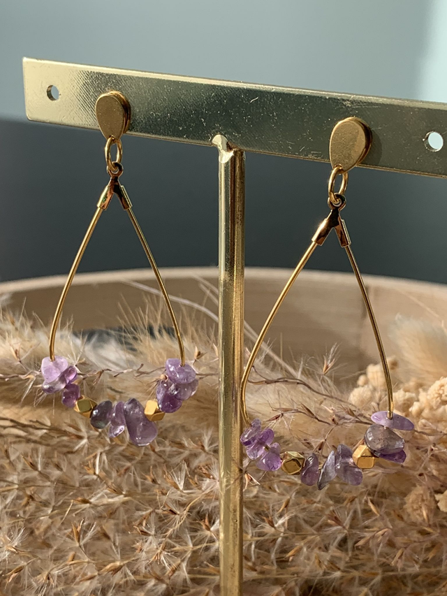 Boucles d'oreilles Althéa Améthyste
