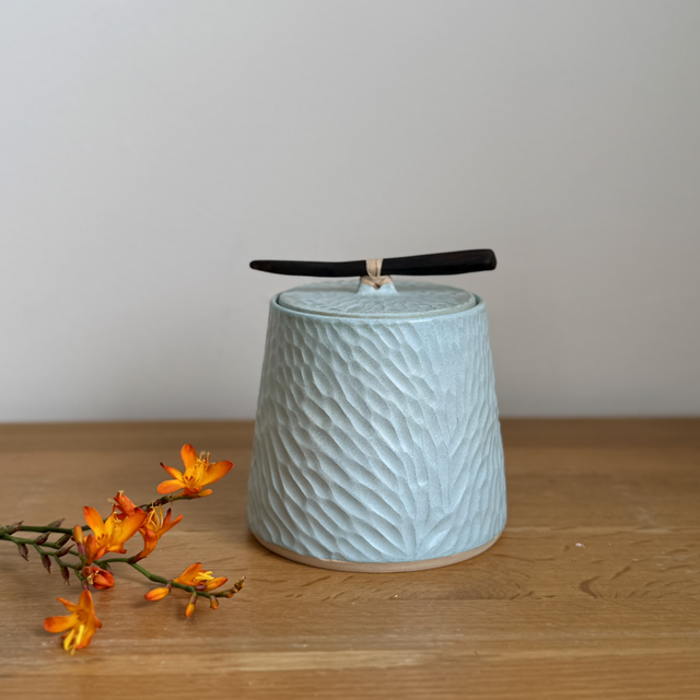 Hand carved jar