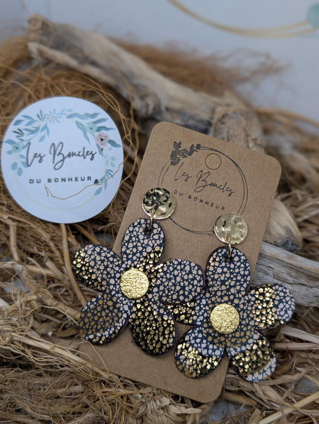 Boucles d'oreilles Baby Marguerite doré cuivré bm1107