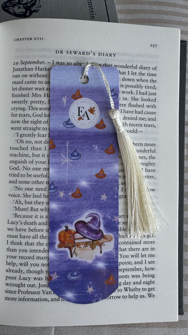 Marque-page cartonné, Collection Halloween Town, Purple Witch