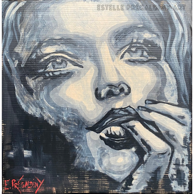 « Inconnue », acrylique sur carton ondulé 