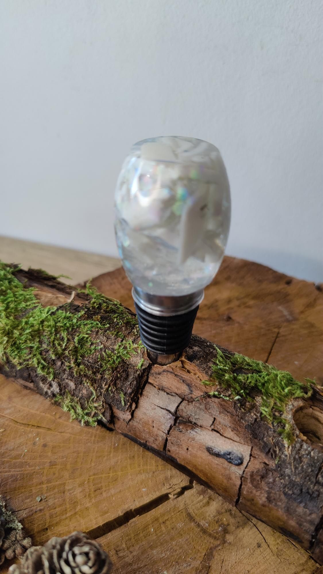 Bouchon de bouteilles réutilisable en verre recyclé modèle holographique 