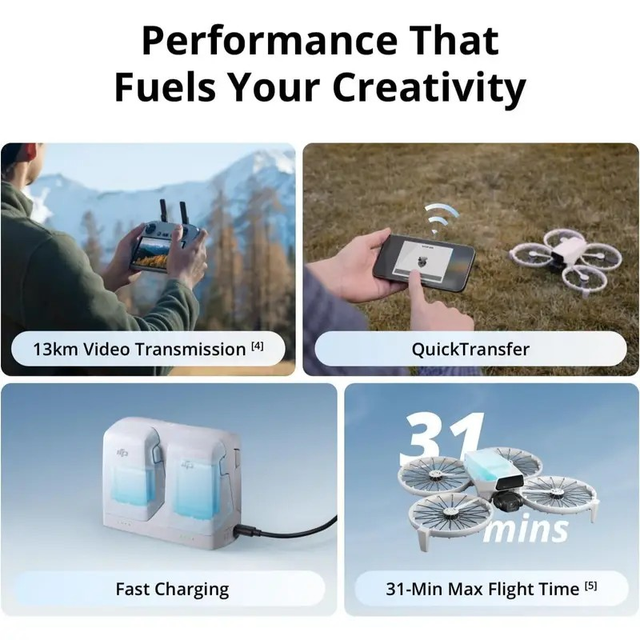 DJI Flip Fly More Combo With RC 2 Screen Remote Controller, With 4K UHD Camera