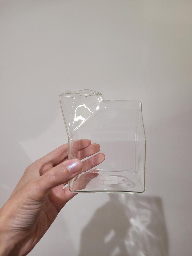 Clear glass milk carton - HE-069